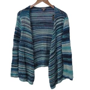 J. Jill Blue Striped Cardigan